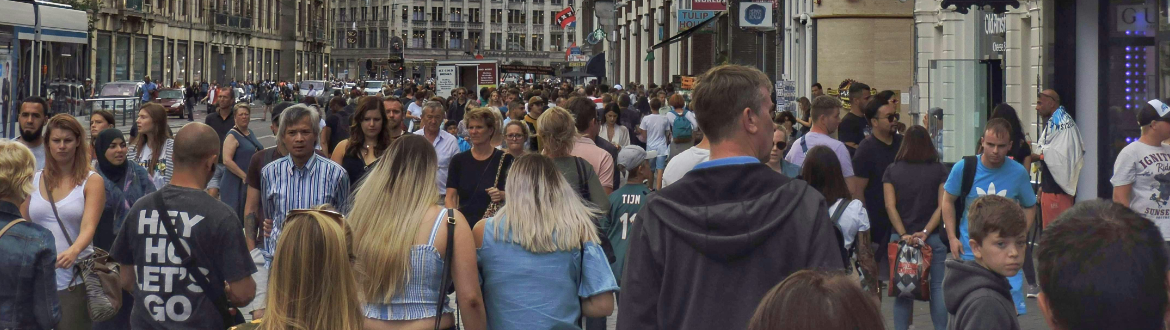 a crowd of people