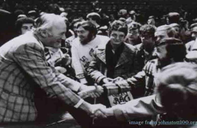 john stott and crowd