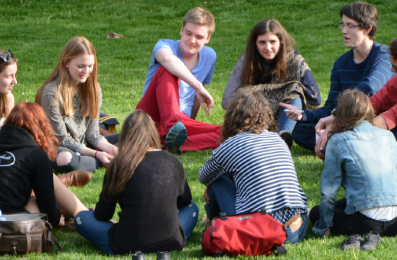 Friends sat together