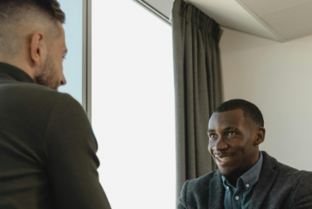 men talking
